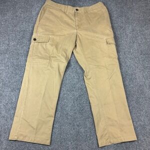 Vintage‎ Repreve Men Khaki Cargo Pants Recycled Polyester Blend Tan 36x30